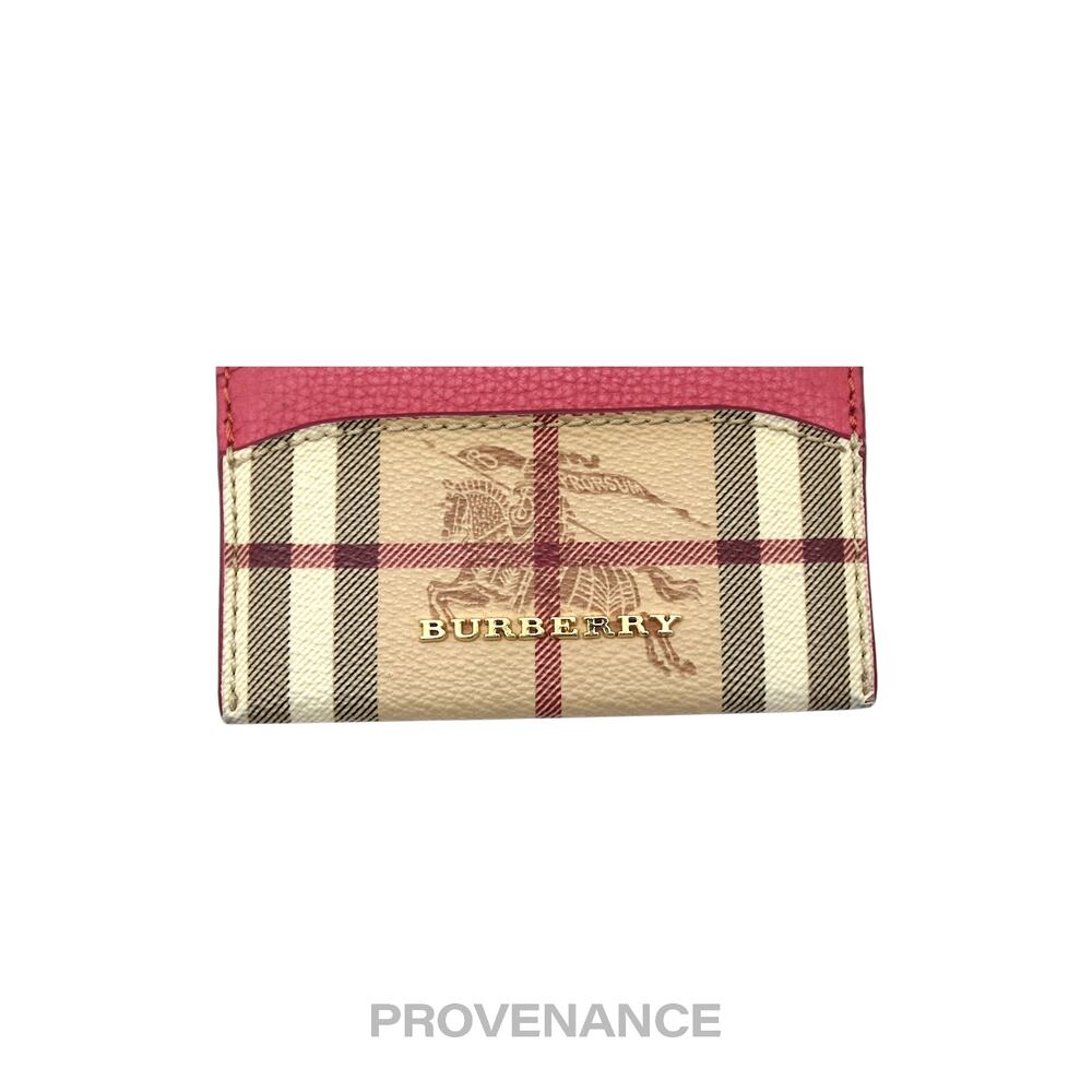 🔴 Burberry Card Holder Wallet - Haymarket Check Pink - Picture 5 of 7